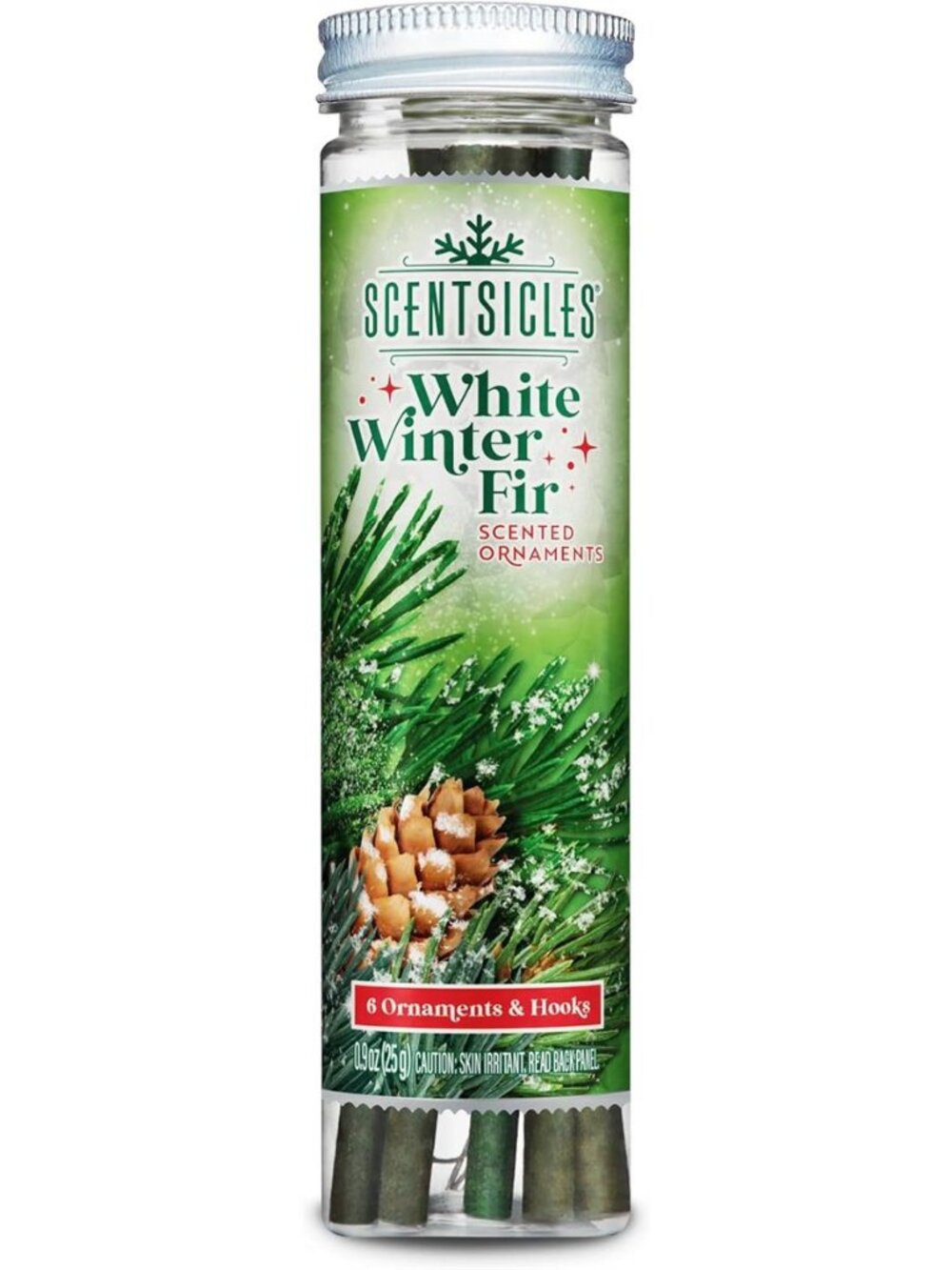 White Winter Fir Scented Christmas Ornaments